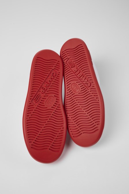 Camper Runner White And Red Leather Sneakers For Men New Arrivals
