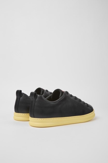 Design Runner Black And Yellow Leather Sneakers For Men Camper
