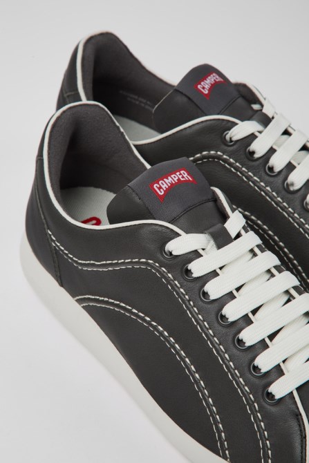 Design Pelotas Xlite Dark Gray Leather Sneakers For Men Camper