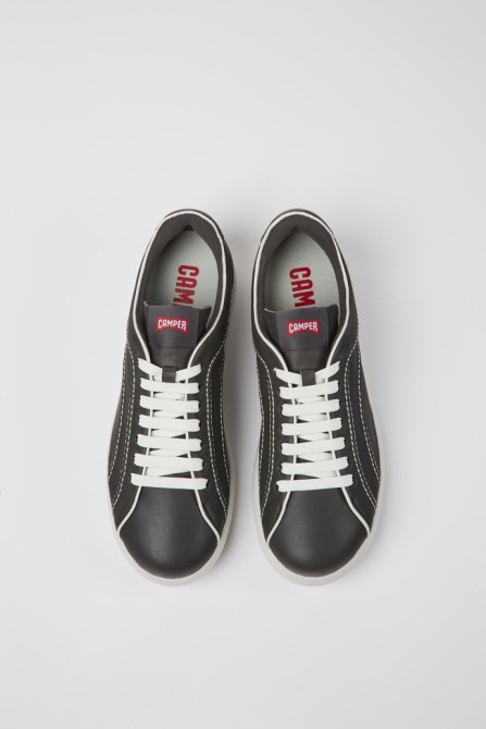 Design Pelotas Xlite Dark Gray Leather Sneakers For Men Camper