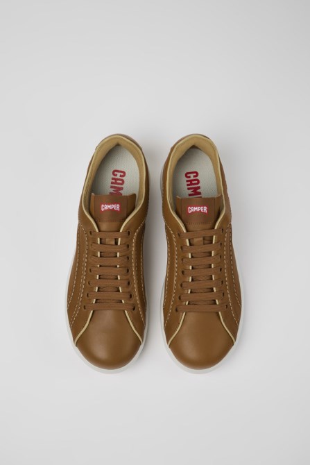 Exclusive Camper Pelotas Xlite Brown Leather Sneakers For Men