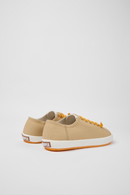Peu Rambla Beige Textile Sneakers For Men Camper New Arrivals