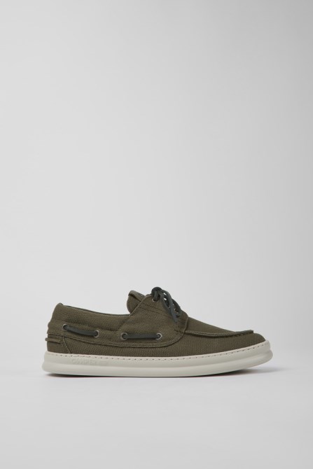 Camper Design Runner Green Textile Sneakers For Men