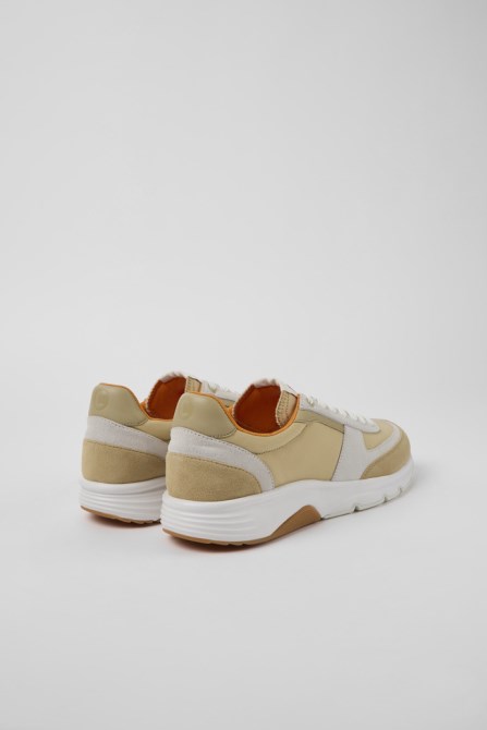 Design Drift Beige And White Nubuck Sneakers For Men Camper