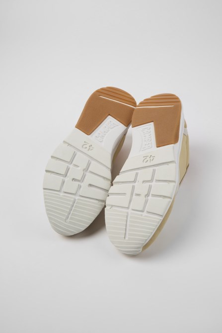Design Drift Beige And White Nubuck Sneakers For Men Camper