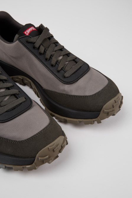 Design Drift Trail Vibram Gray And Black Textile And Nubuck Sneakers For Men Camper