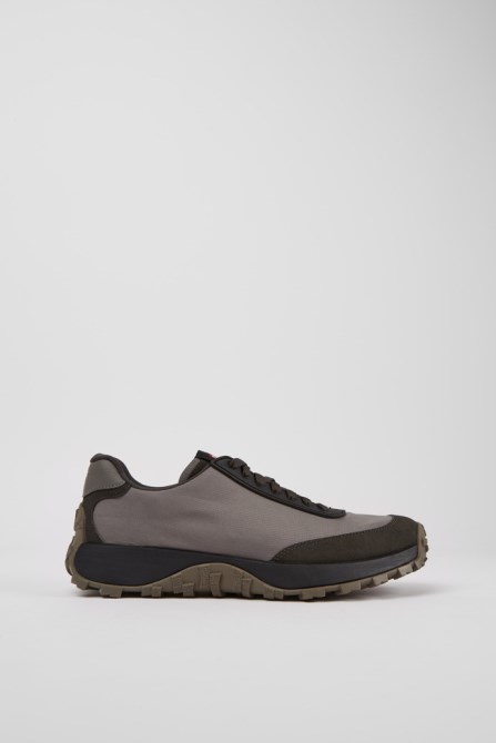 Design Drift Trail Vibram Gray And Black Textile And Nubuck Sneakers For Men Camper