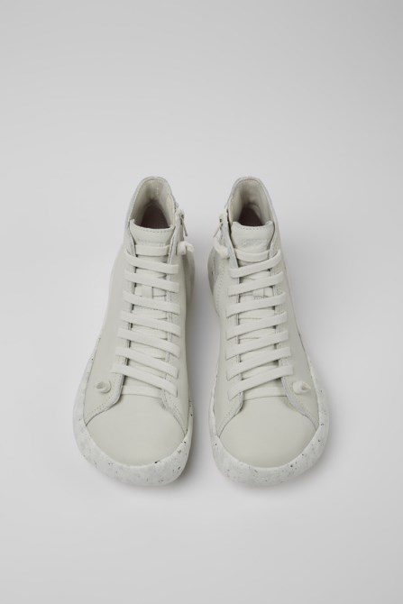 Camper Peu Stadium White Non-Dyed Leather Ankle Boots For Men New Arrivals