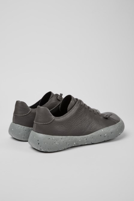 Peu Stadium Gray Responsibly Raised Leather Sneakers For Men Camper New Arrivals