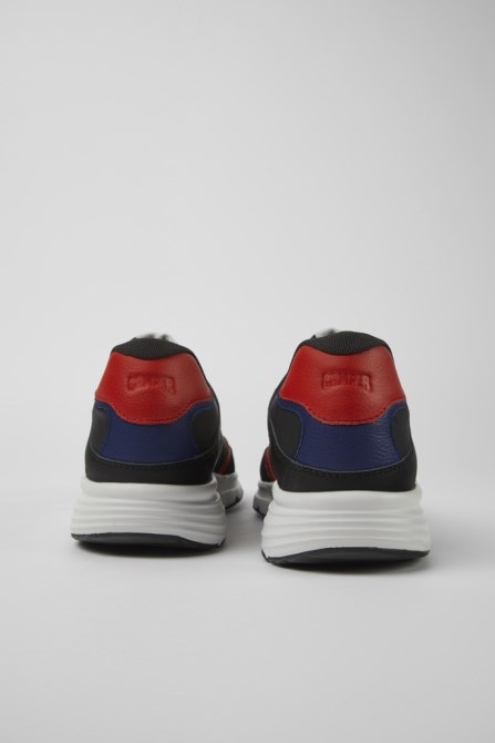 Camper Design Drift Black And Red Textile And Leather Sneakers For Men