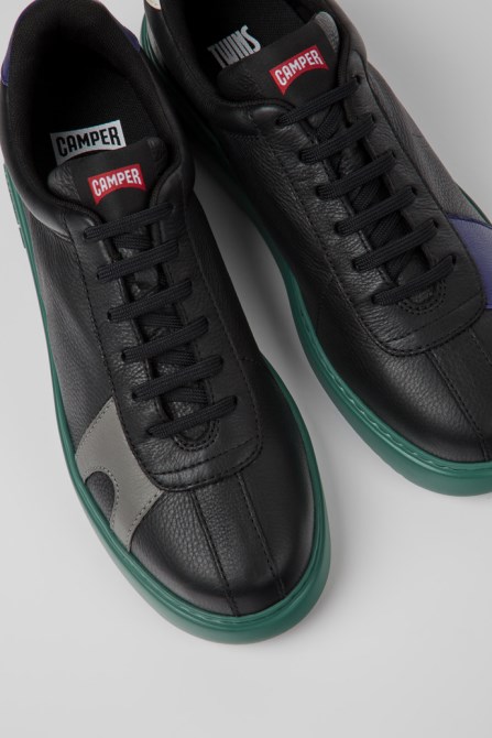 Twins Black Leather Sneakers For Men Exclusive Camper