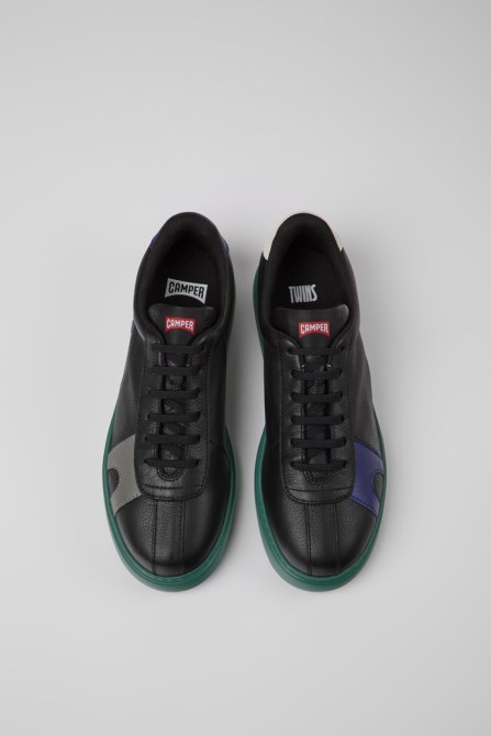 Twins Black Leather Sneakers For Men Exclusive Camper