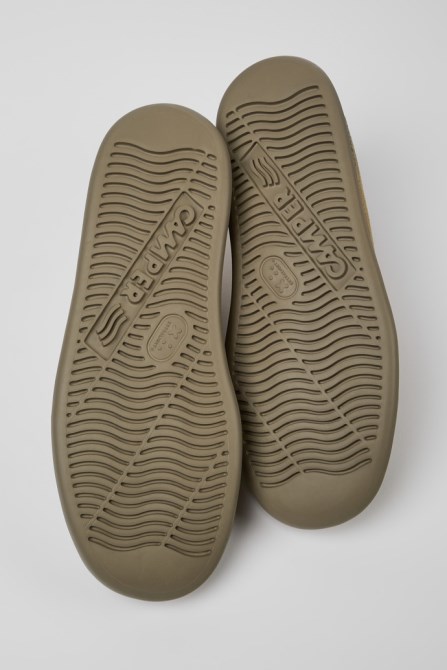 Camper Design Runner Beige Leather And Nubuck Sneakers For Men