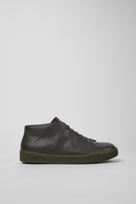 Peu Touring Gray Leather Sneakers For Men Camper New Arrivals