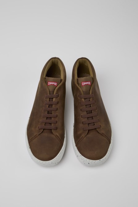 Design Peu Touring Brown Leather Sneakers For Men Camper