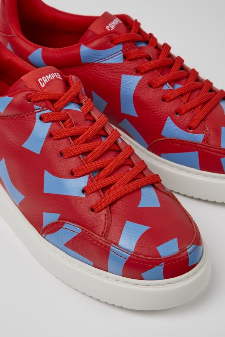 Design Runner K21 Red And Blue Printed Sneakers For Men Camper
