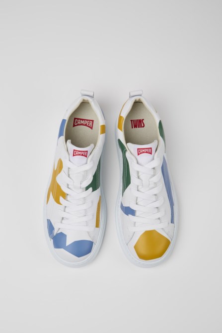Twins Multicolored Printed Leather Sneakers For Men Exclusive Camper
