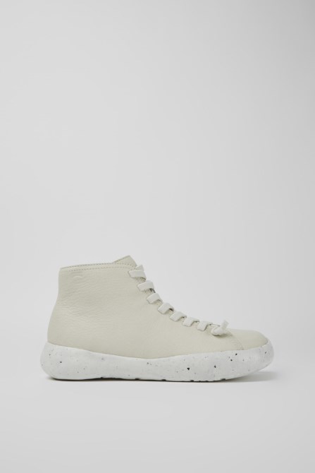 Design Peu Stadium White Leather Ankle Boots For Men Camper