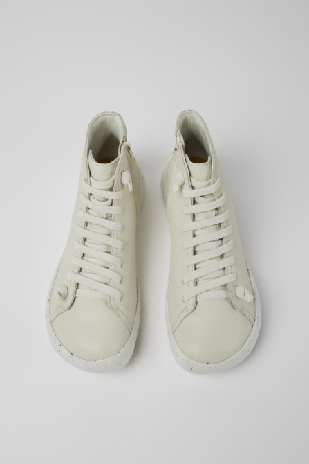 Design Peu Stadium White Leather Ankle Boots For Men Camper