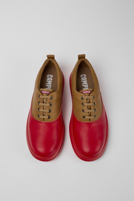 Runner Brown And Red Leather Sneakers For Men Camper New Arrivals