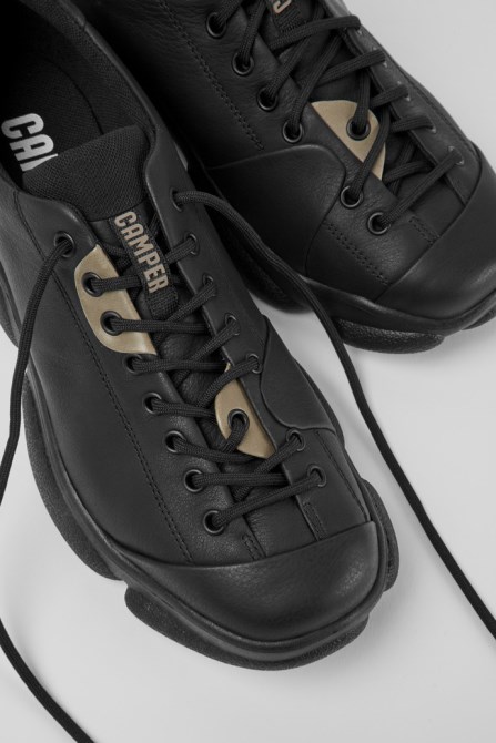 Camper Design Karst Black Leather Shoes For Men