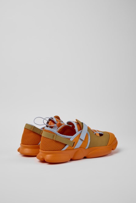Camper Karst Orange And Brown Textile Shoes For Men New Arrivals