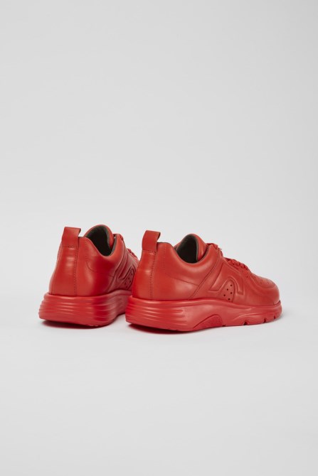 Camper Drift Red Leather Sneakers For Men New Arrivals