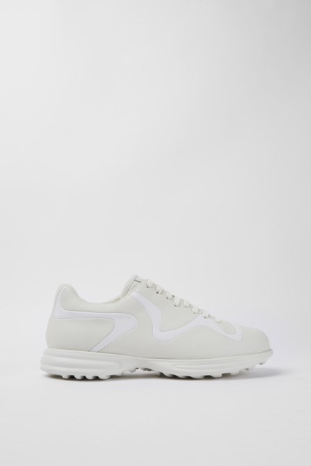 Design Twins Cream And White Leather Lace-Up Sneakers Camper
