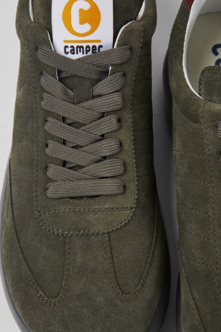 Design Pelotas Xlite Green Suede Sneakers For Men Camper