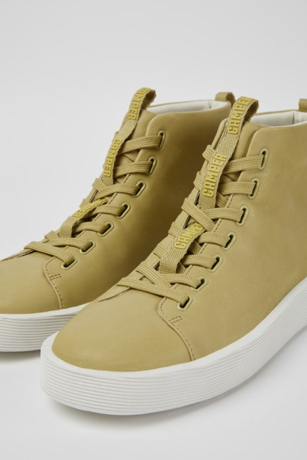 Courb Beige Leather Ankle Boots For Men Camper New Arrivals