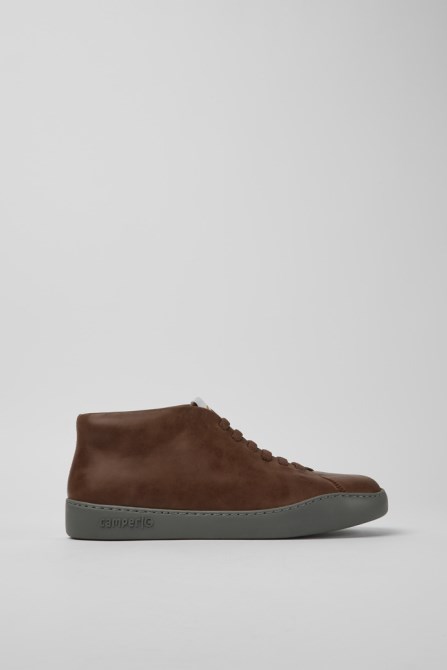 Peu Touring Brown Leather Men's Sneakers Exclusive Camper