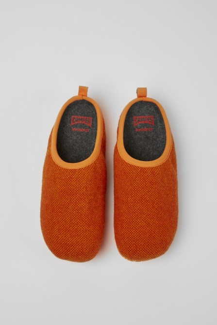 Camper Design Wabi Orange Wool And Viscose Slippers For Men