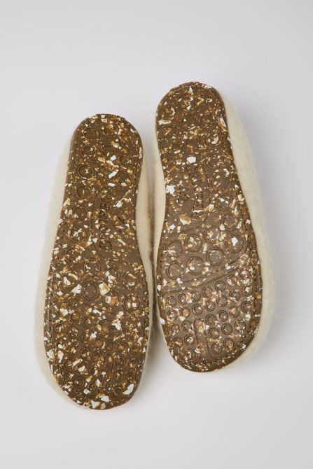 Wabi Beige Wool Slippers For Men Exclusive Camper