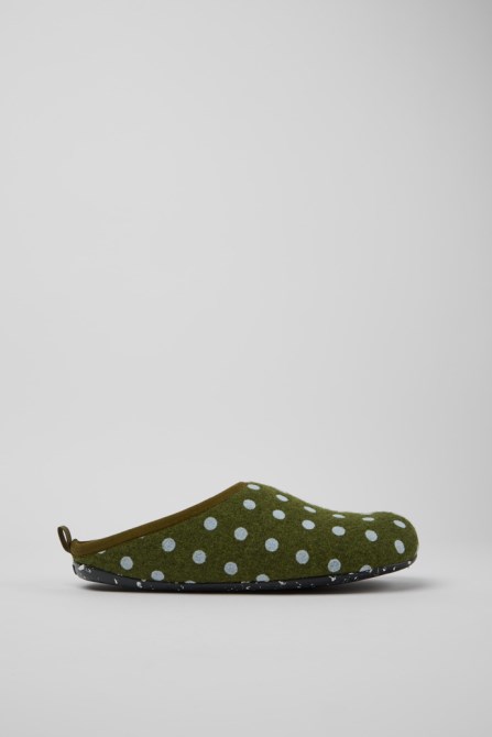 Camper Wabi Green And Blue Wool Men's Slippers New Arrivals