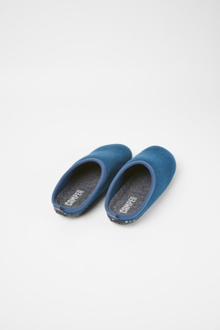Wabi Blue Wool Men's Slippers Exclusive Camper