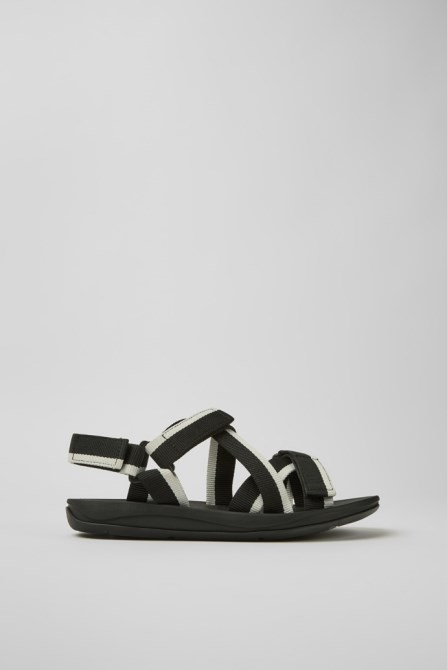 Match Black And White Recycled Pet Sandals For Men Exclusive Camper