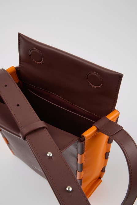 Camper Design Tie Bags Burgundy And Orange Crossbody Bag