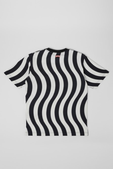 T-Shirt Black And White Organic Cotton T-Shirt Camper New Arrivals