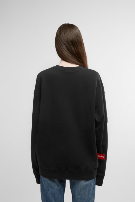 Sweatshirt Black Sweatshirt With Donkey Print Camper New Arrivals