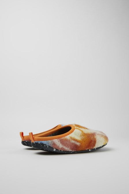Wabi Orange And Blue Recycled Wool Slippers For Men Exclusive Camper