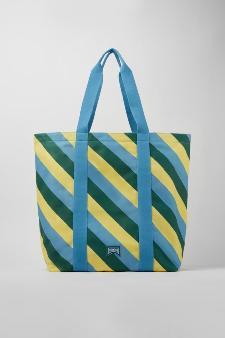 Camper Ado Yellow Blue And Green Recycled Cotton Tote Bag New Arrivals