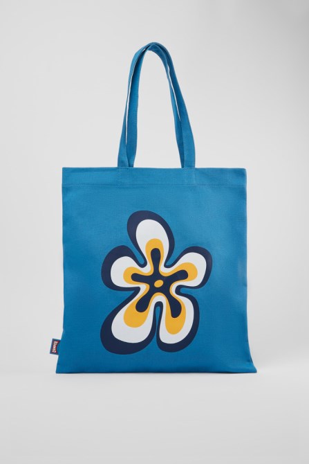 Conmigo Blue Recycled Cotton Tote Bag Camper New Arrivals