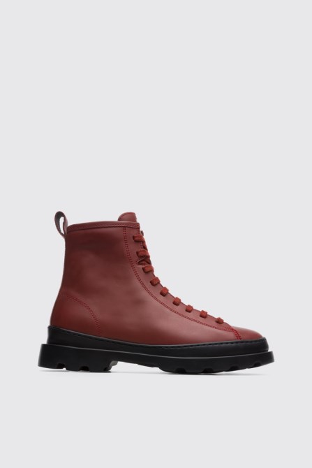 Camper Design Brutus Red-Brown Medium Lace Boot For Women