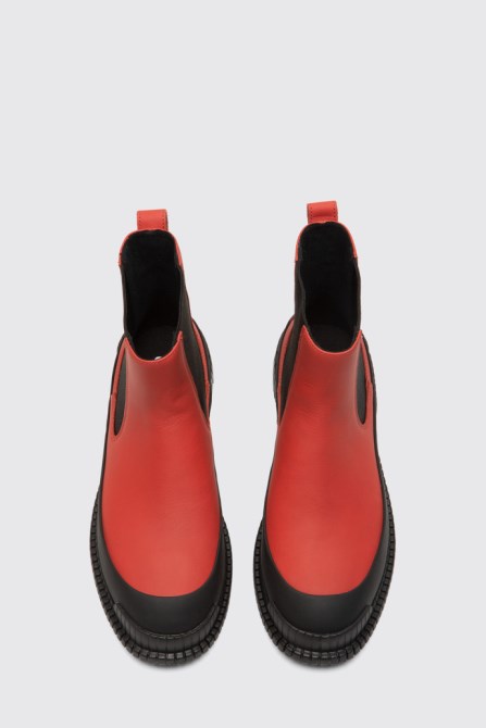 Camper Pix Red And Black Ankle Boot For Women New Arrivals