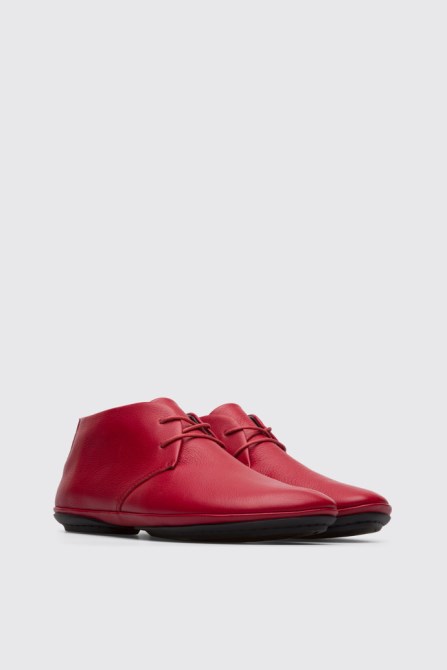 Camper Design Right Red Lace Up Ankle Boot For Women