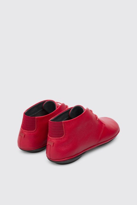 Camper Design Right Red Lace Up Ankle Boot For Women