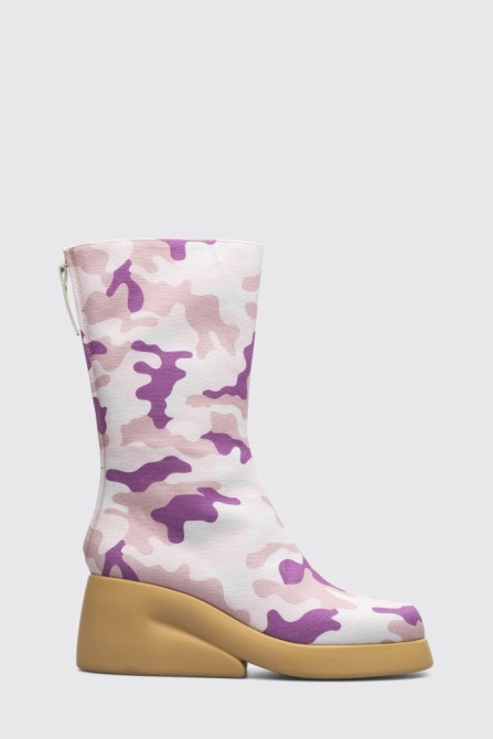 Design Ssense & Petra Collins Camouflage High Boots For Women Camper