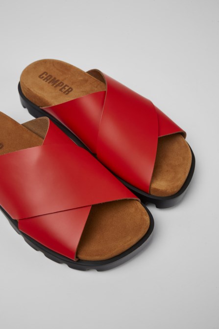 Exclusive Camper Brutus Sandal Red Leather Sandals For Women