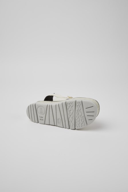 Oruga Up White And Black Leather Sandals For Women Exclusive Camper