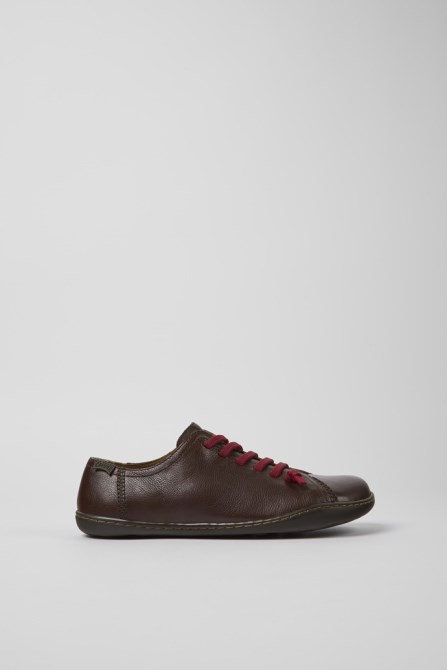 Camper Design Peu Brown Leather Shoes For Women
